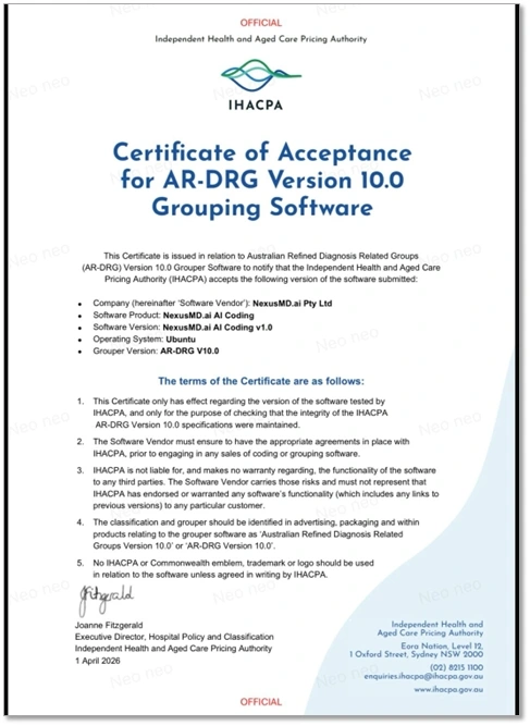 Trust graphic — certificate, Australian coding standards, evidence